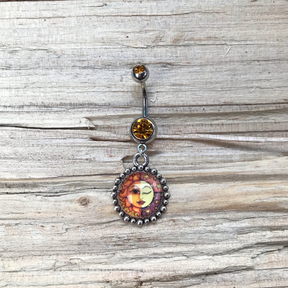 Boho Sun‎ & Moon Belly Button Ring